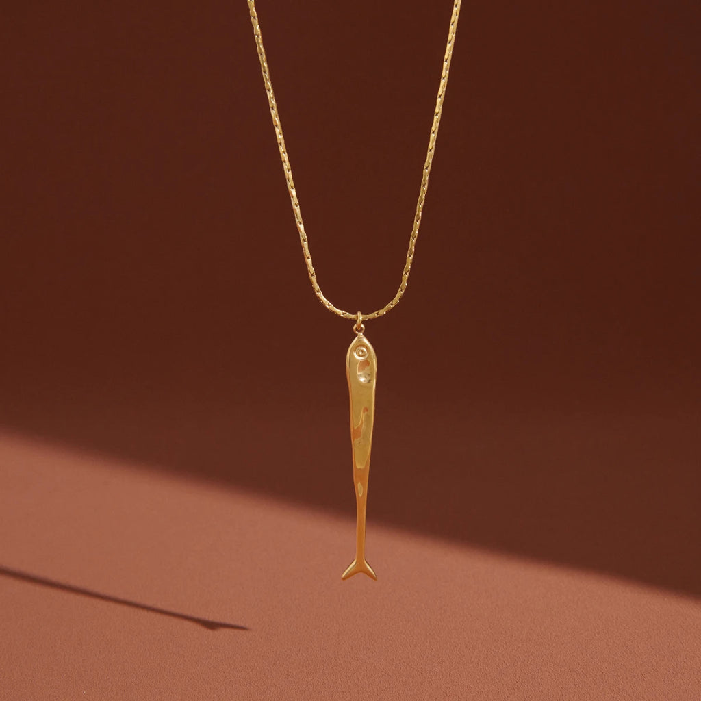 Kika Classic Long Fish Pendant Necklace