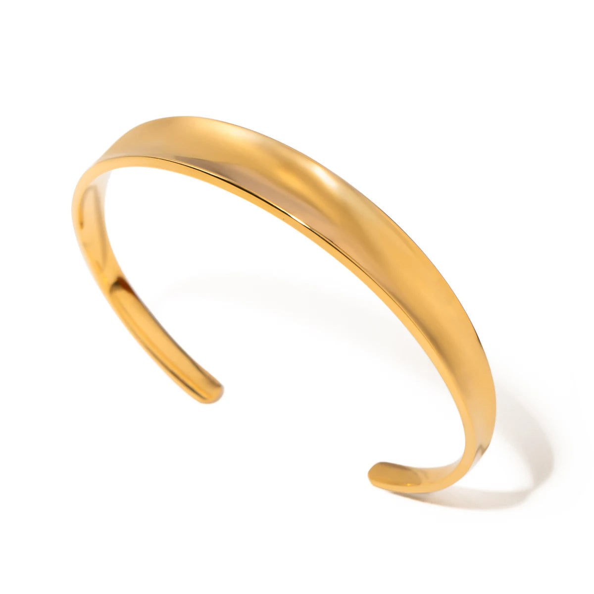 Kika Minimalist Gold Color Tarnish Free Fashion Stainless Steel Bangle Bracelet