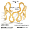 Kika Gold Color Wave-style Hollow-out Open Bracelet  18K PVD Plated Stainless Steel