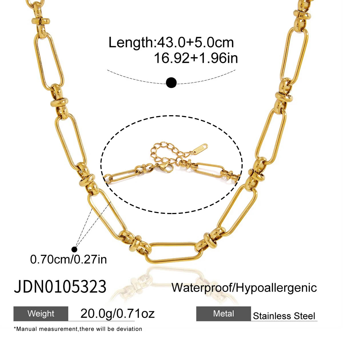 KIKA Minimalist Chain Necklace  PVD Plated Stainless Steel 316L