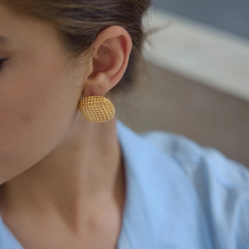 Kika Chunky Geometric Hollow Stud Earrings