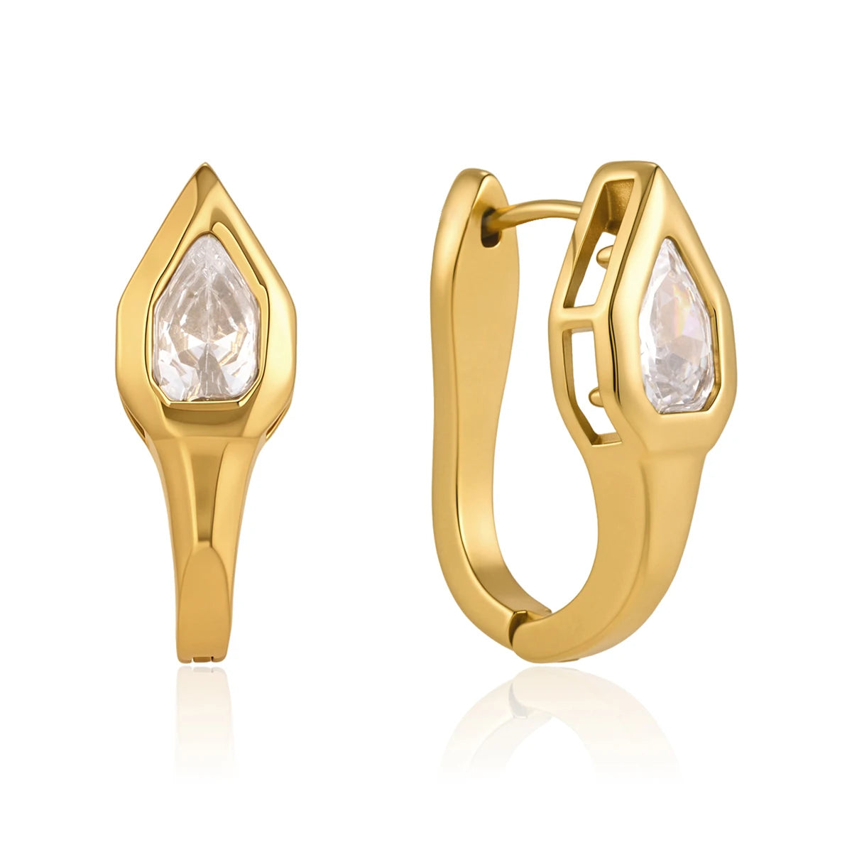KIKA Classic Snake Shaped U-Shaped Ear Clip Earrings  PVD Gold Plated Stainless Steel316L