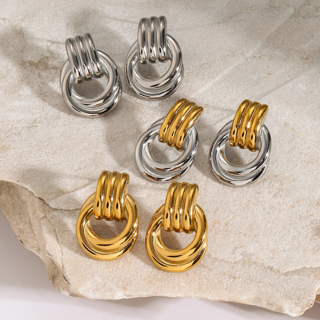 Ring Stud Earrings Waterproof Charm