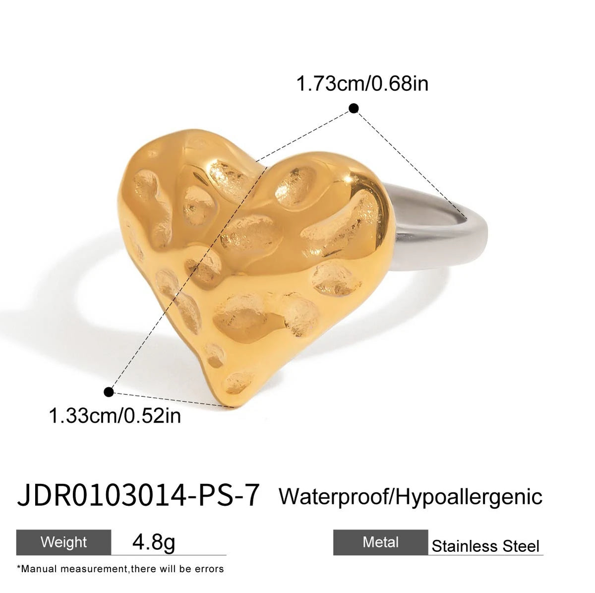 Kika Minimalist Color blocked Line Ring Stainless Steel Heart Zircon Stackable Ring Women's Jewelry Gift for Her