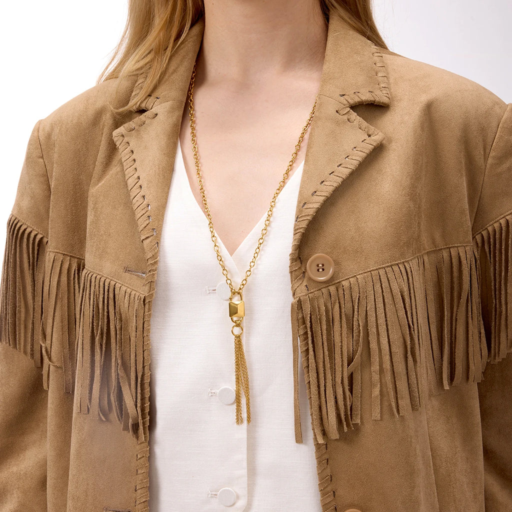 Chain Tassel Y-Shaped Chain Necklace
