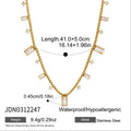 Kika Classic Rectangle Round Clear Zircons Bead Chain Necklace