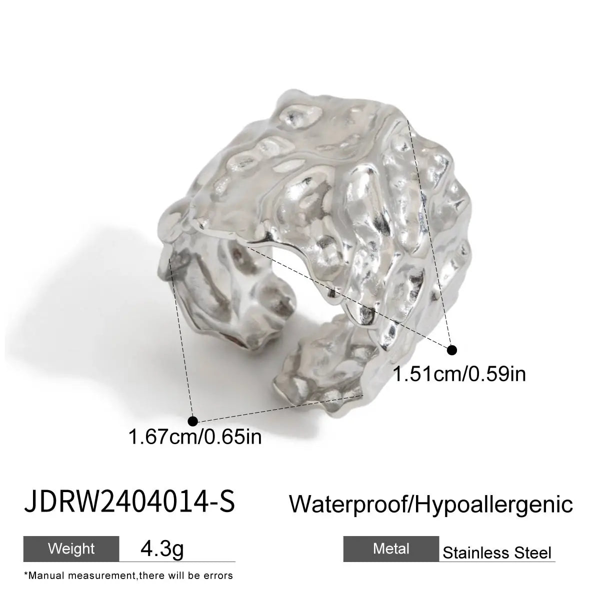 Smooth Line Irregular Ring Adjustable and Stackable