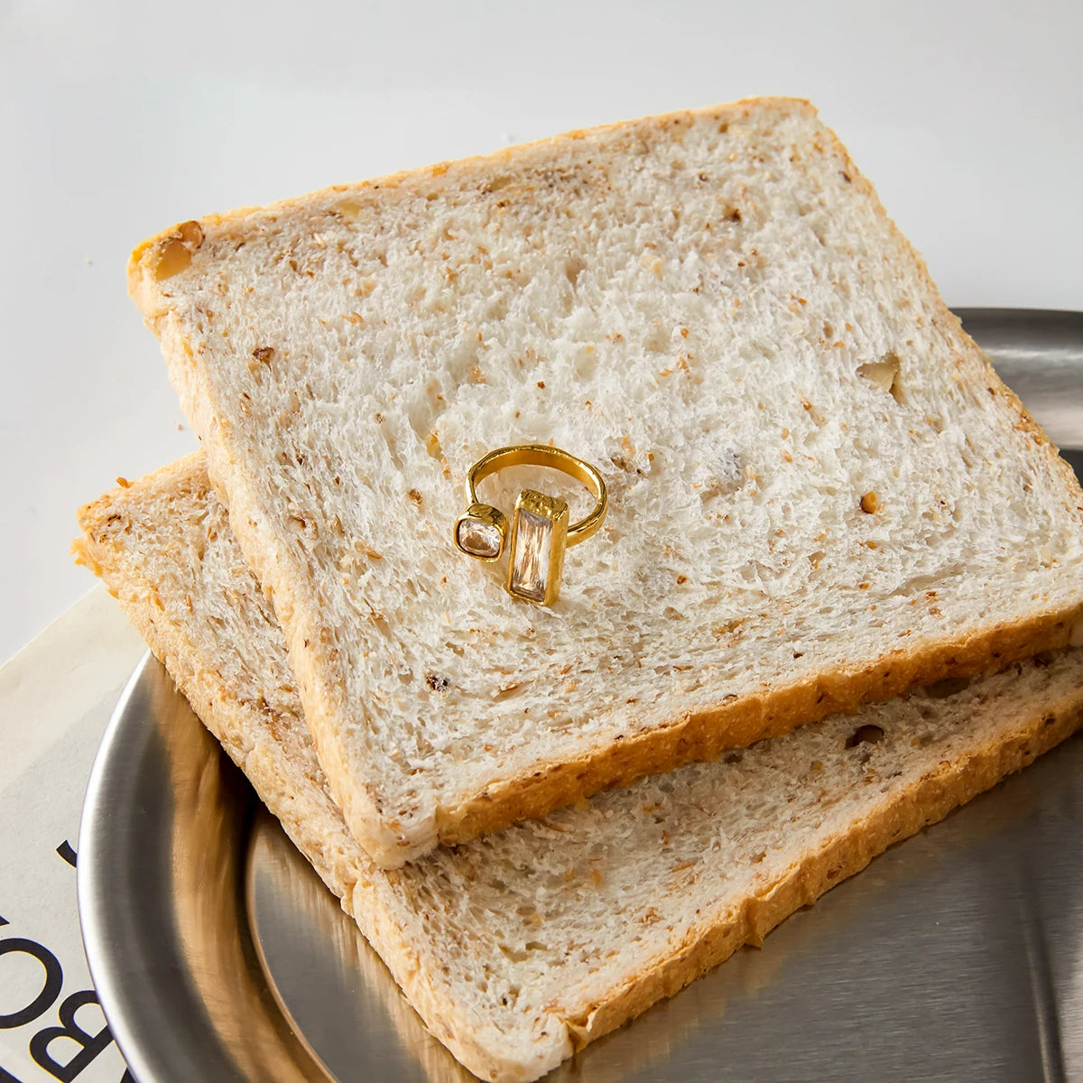 KIKA Minimalist Classic 18K Gold Color PVD Plated Stainless Steel 316L Square Round Zircon Rings Trendy Waterproof