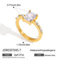 KIKA Classic Geometric Zircon Rings For Women Minimalist 18K Gold PVD Plated Stainless Steel Rings Party Fashion Jewelry Gift