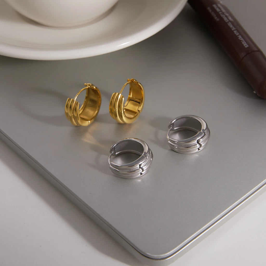 Kika Classic Multilayer Clip Earrings Stainless Steel 316L