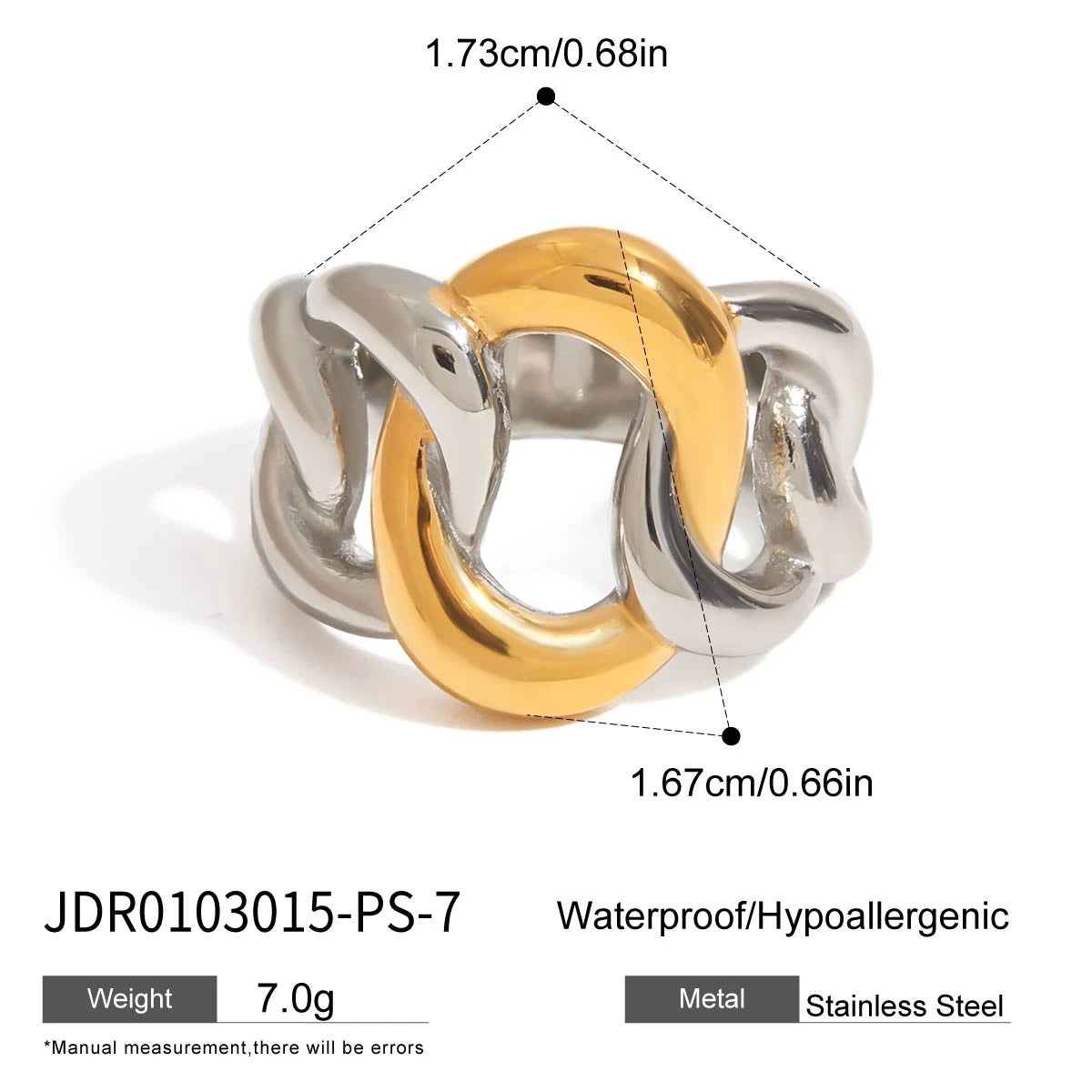 Kika Minimalist Color blocked Line Ring Stainless Steel Heart Zircon Stackable Ring Women's Jewelry Gift for Her