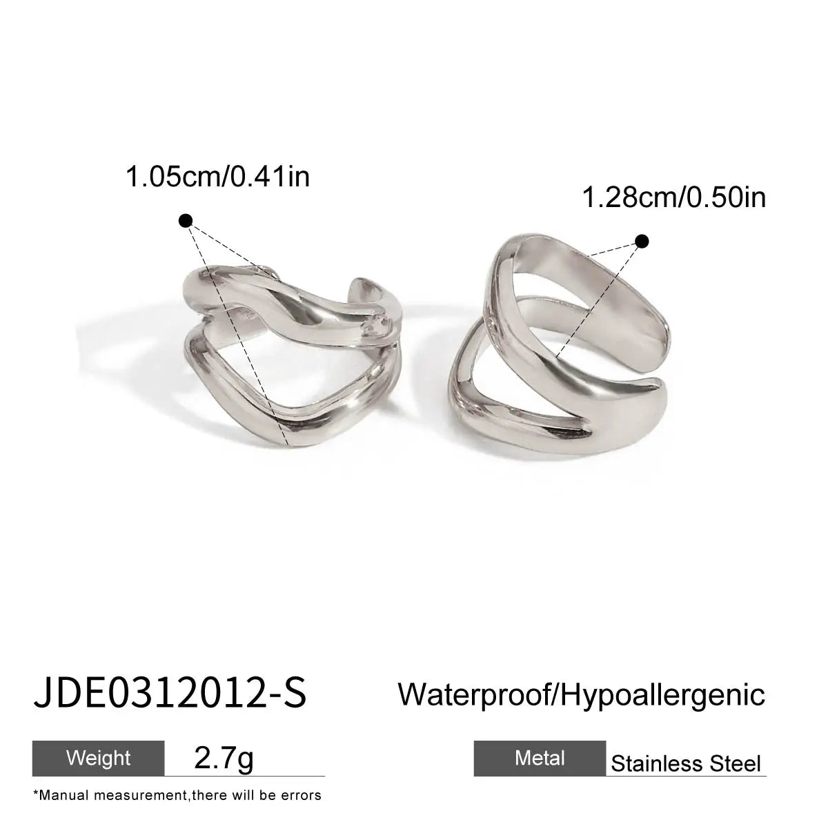 Earring Line Hollow  Stainless Steel Stackable