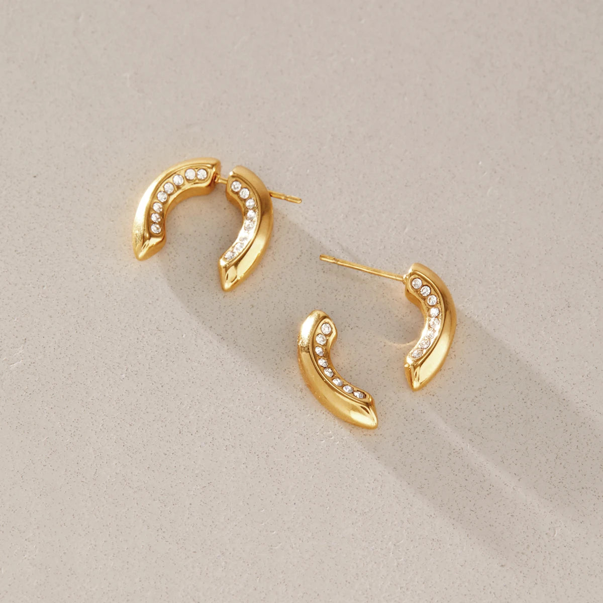 KIKA Detachable Horseshoe Shape Stud Earrings For Women Minimalist 18K Gold Plated Stainless Steel Earrings Fashion 316L