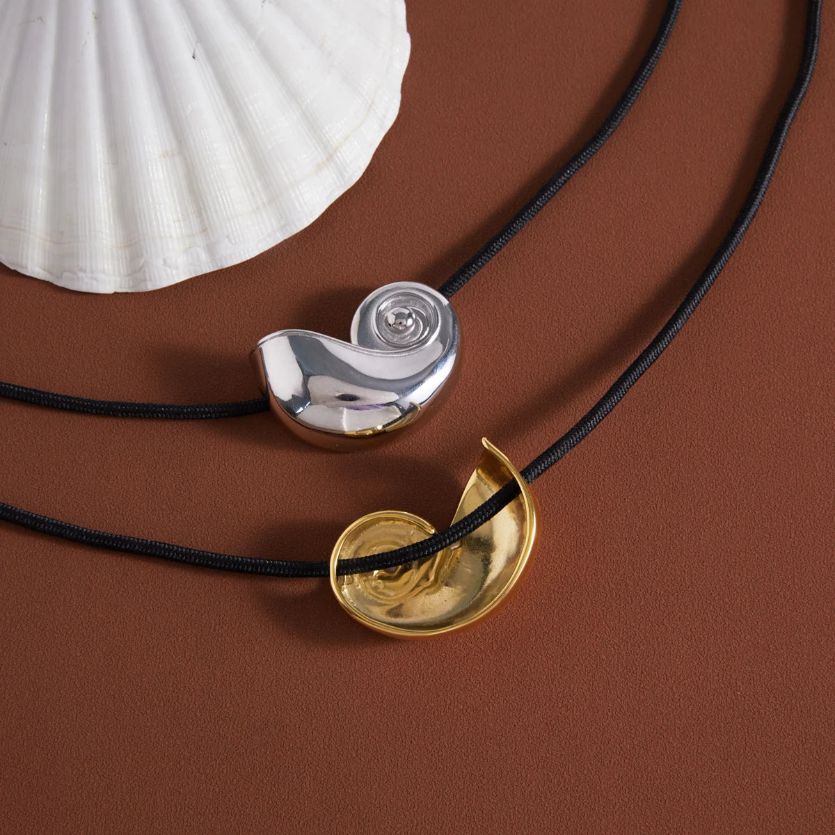 Kika Classic Stainless Steel Conch Pendant Necklace