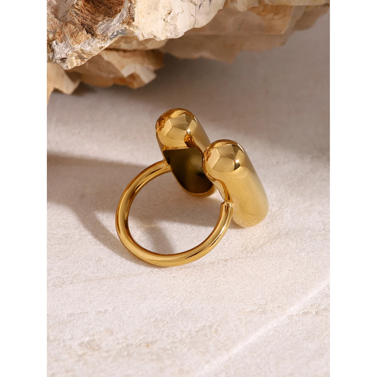 Kika Chic Stainless Steel Geometric Adjustable Ring