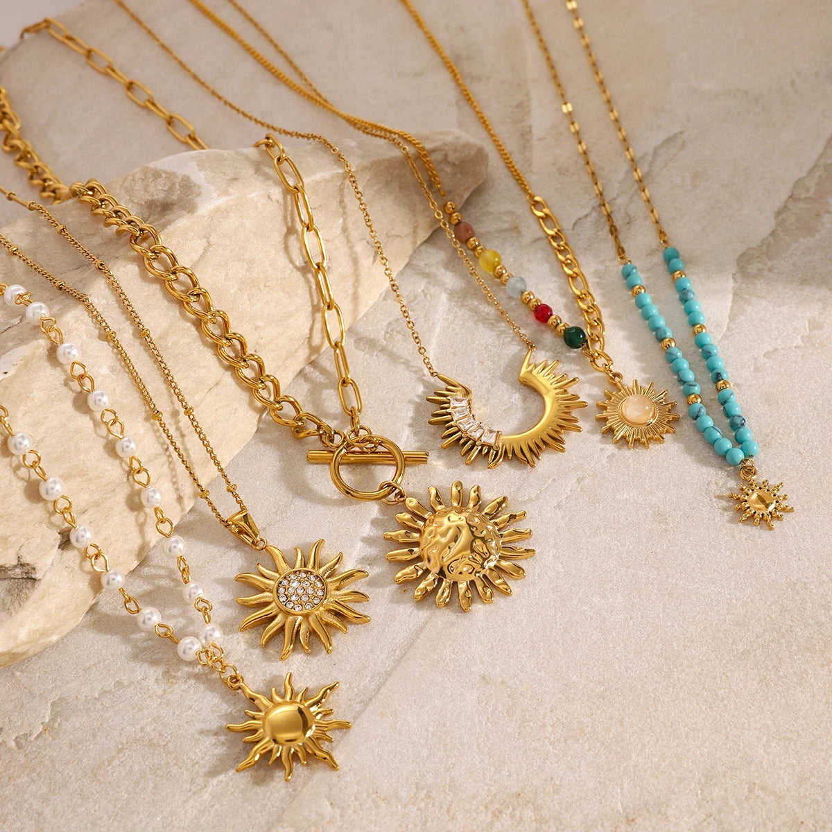 Dainty Sunburst Necklace Sunshine