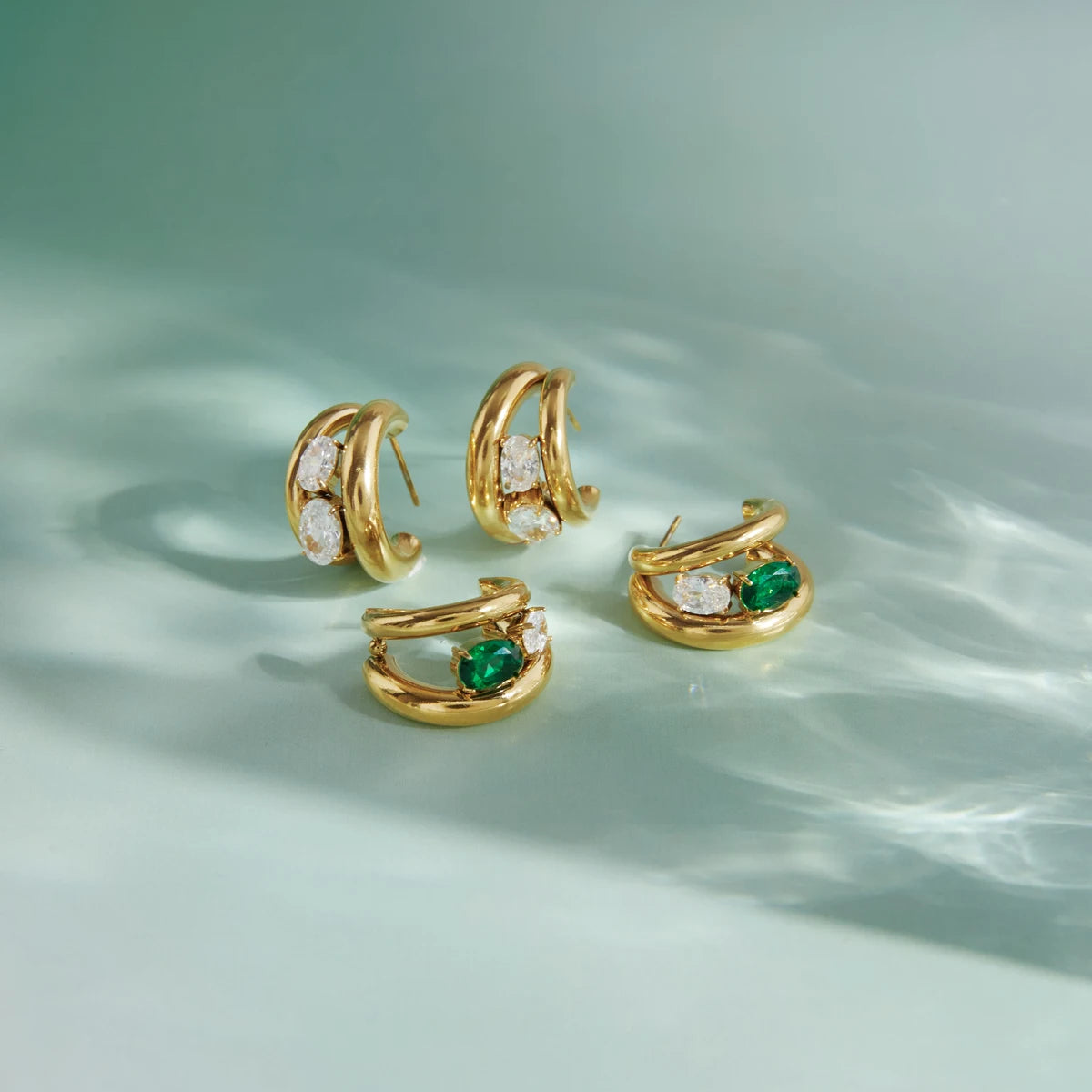 Kika Delicate Double-Layer Hollow C-Ring Earrings