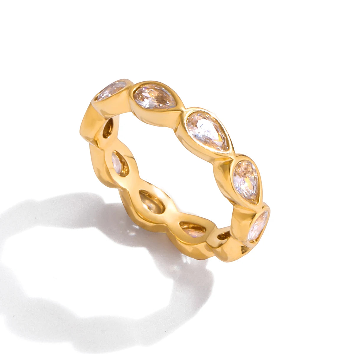 Water Drop shaped Sparkling Ring