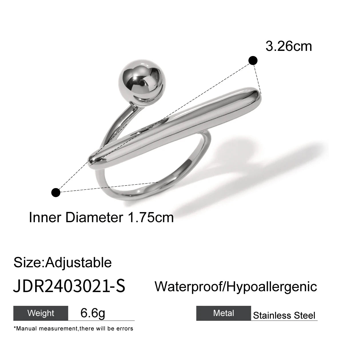 KIKA Chic Stainless Steel 316L Personality Minimalist Classy Ring 18k Gold Color Stylish Unique Finger Jewelry for Women Waterproof