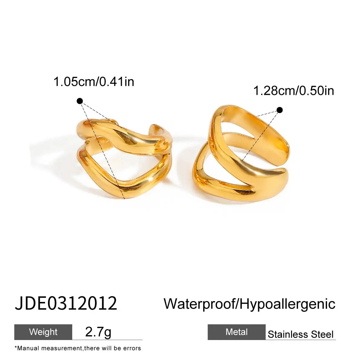Earring Line Hollow  Stainless Steel Stackable