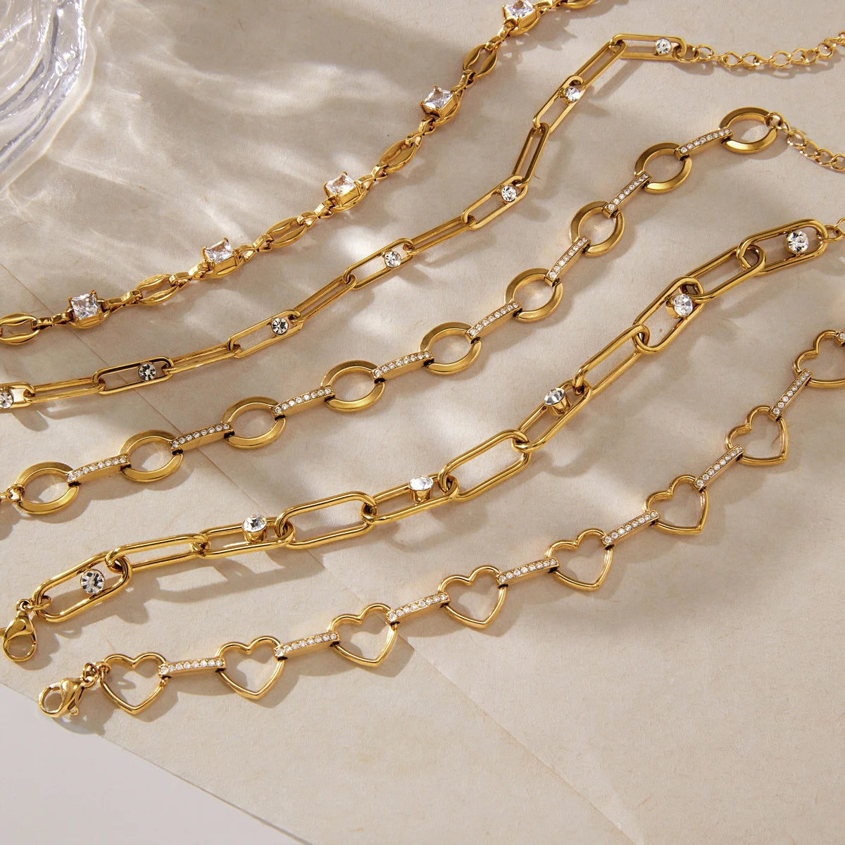 Kiak Classic Geometric Chain Bracelet 18K Gold PVD Plated Stainless Steel 316L
