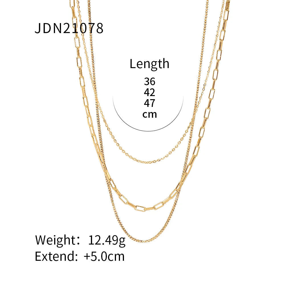 Flat Snake Chain Layer Necklace Stainless Steel Snake Rope Chain