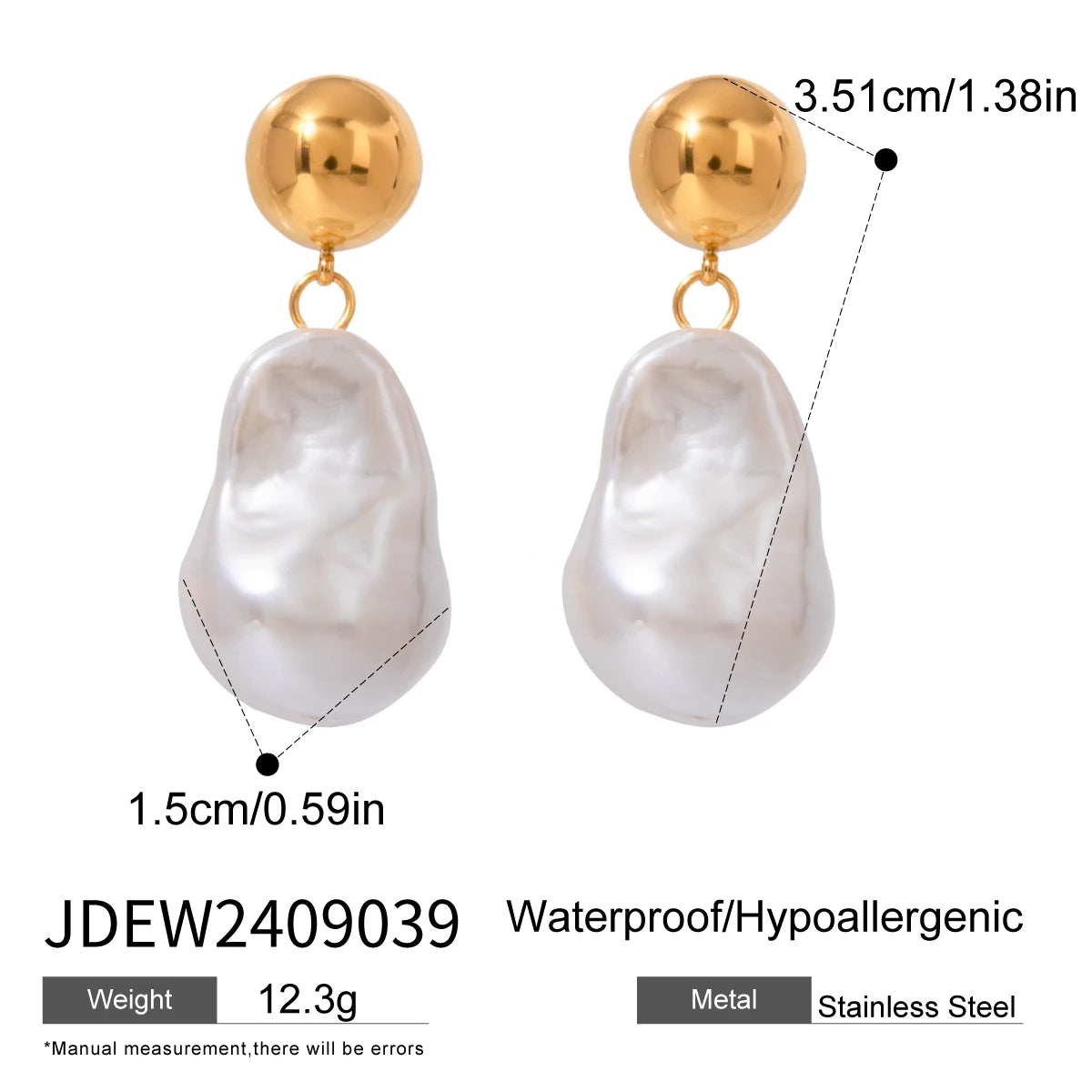 Exquisite Elegant Freshwater Pearl Pendant Earrings