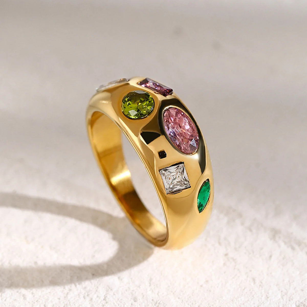 KIKA Casual Style Stainless Steel Delicate Cubic Zirconia Fashion Shiny Ring for Women High Quality Temperament Premium Jewelr