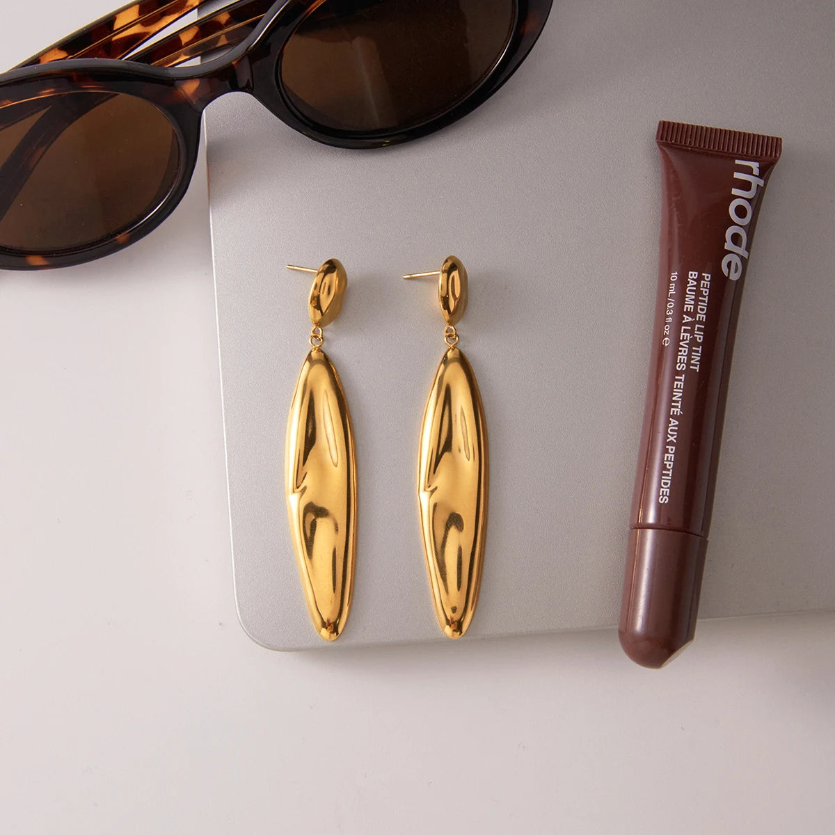 Hammer Shaped Droplet Irregular Geometric Earring