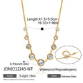 Kika Delicate Round Pink Light Blue Staggered Zircons Pendant Necklace
