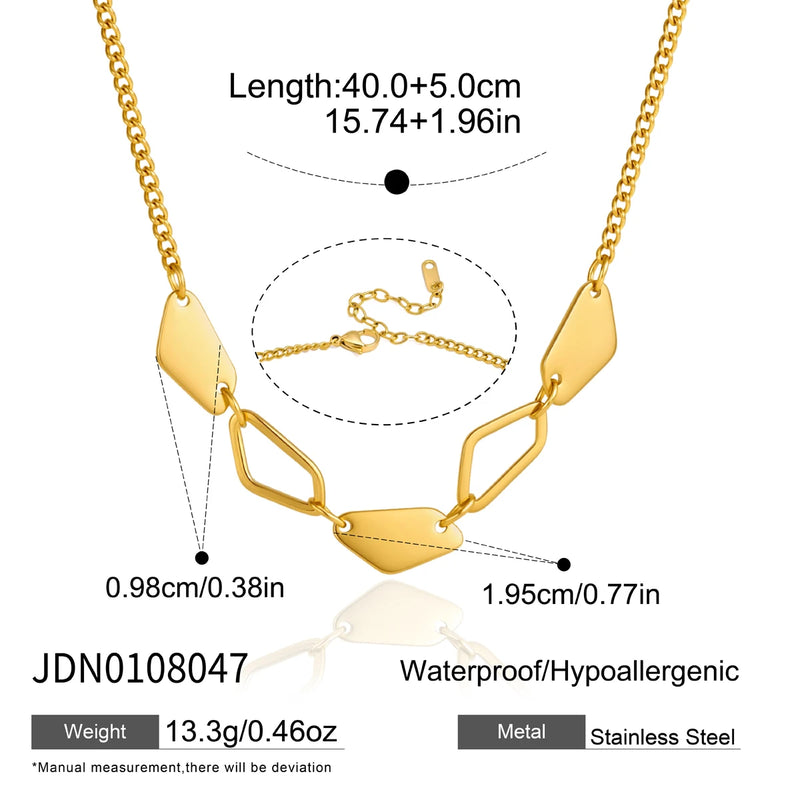 KIKA Classic Geometric Pendant Necklace For Women Minimalist 18K Gold PVD Plated Stainless Steel 316L Necklace Fashion Jewelry Gift