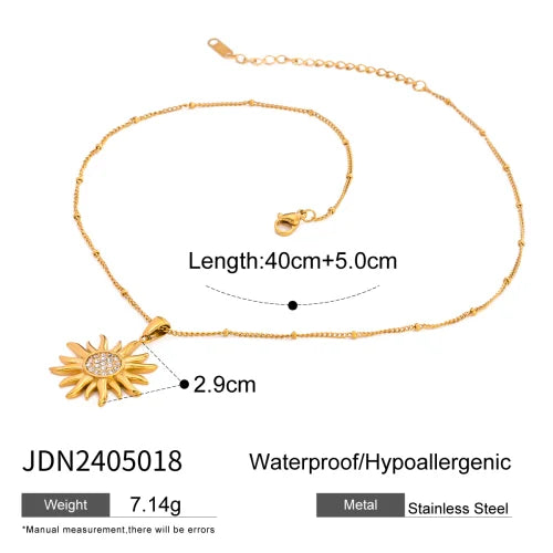 Dainty Sunburst Necklace Sunshine