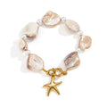 Kika Classic Starfish Pendant Glass Pearl Artificial  Shell Necklace