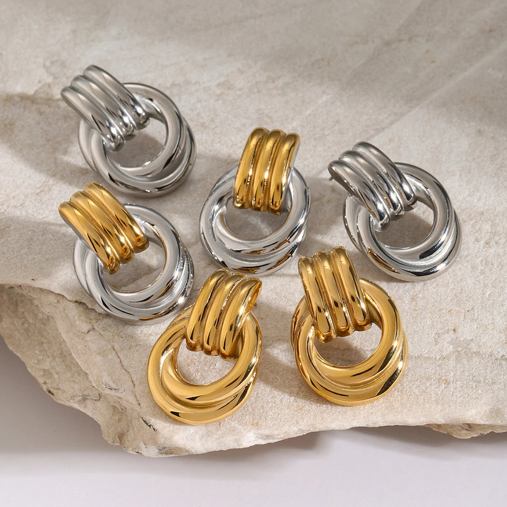 Ring Stud Earrings Waterproof Charm