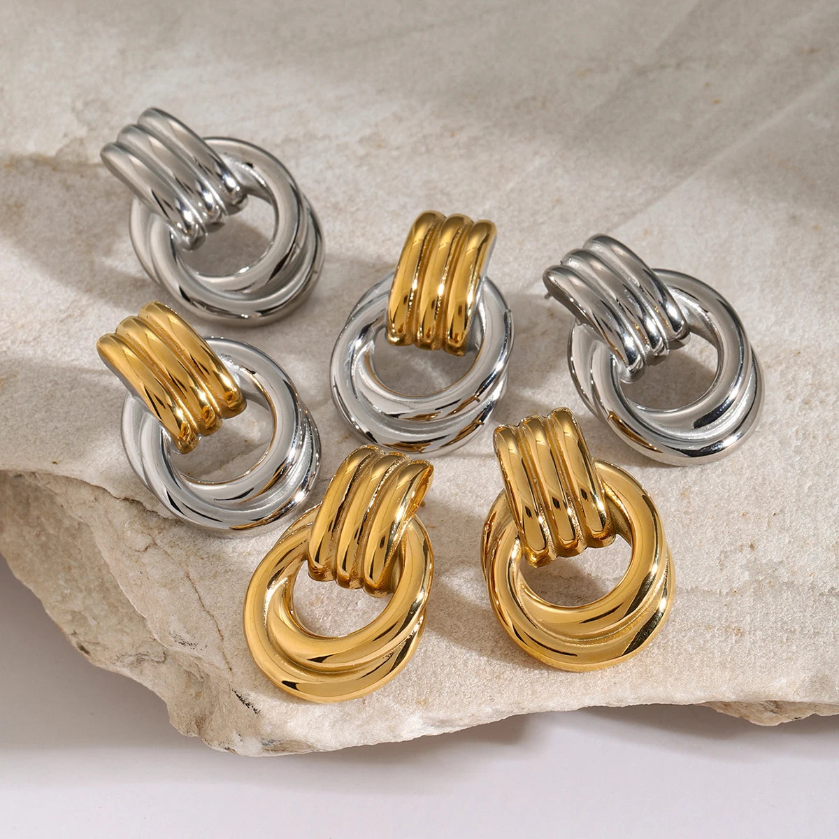 Ring Stud Earrings Waterproof Charm