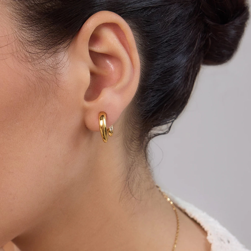KIKA Detachable Horseshoe Shape Stud Earrings For Women Minimalist 18K Gold Plated Stainless Steel Earrings Fashion 316L