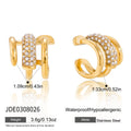 KIKA Delicate Three Layer Ear Clip With White Rhinestone Earrings  PVD  Plated Stainless Steel 316L
