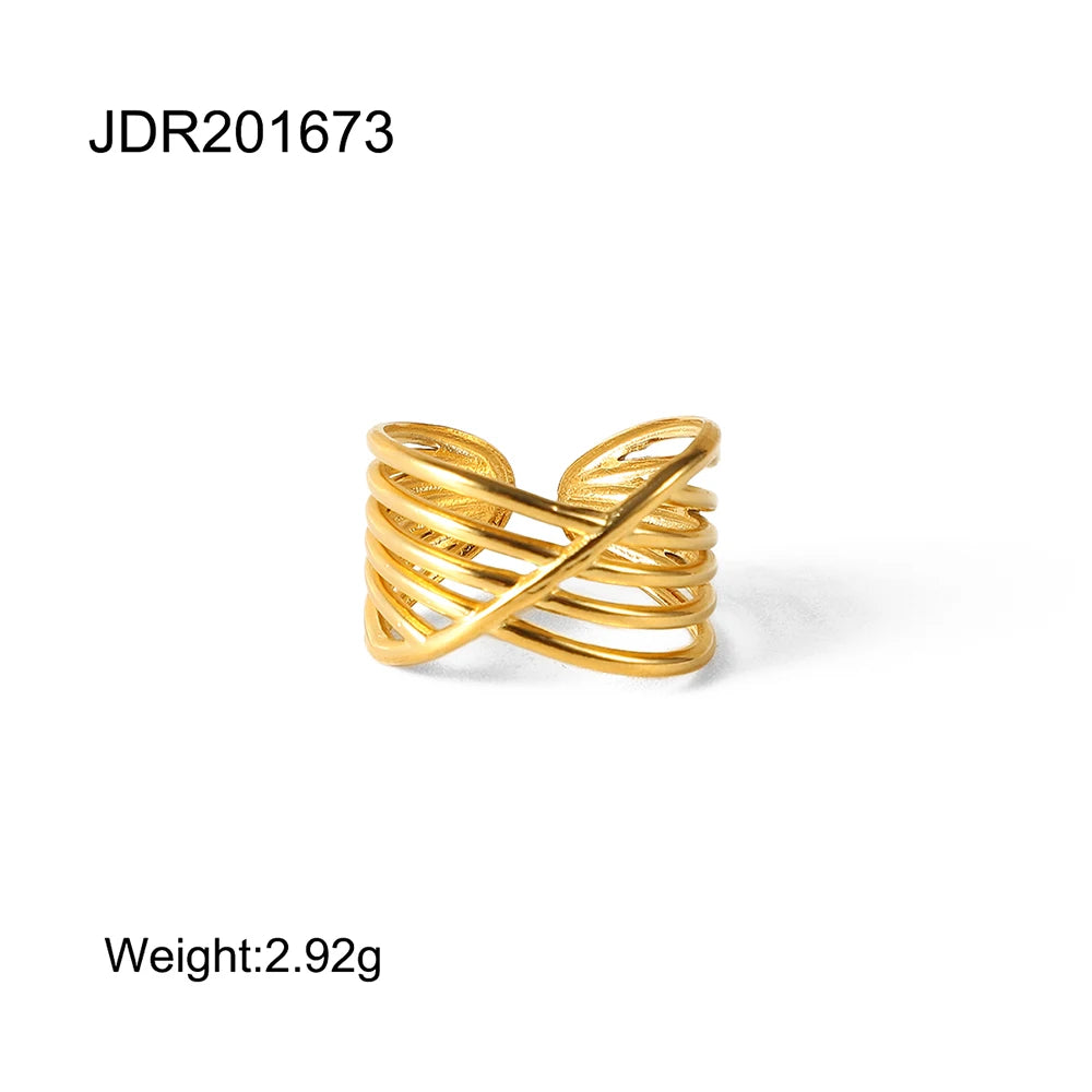 Fashion Texture Irregular Ring Stackable