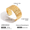 Kika Minimalist 18k Gold Color Plated Stainless Steel Wide Face Hammer Patterned Bracelet Irregular