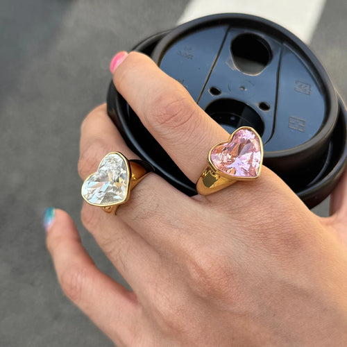 Kika Big Heart-Shaped Zircon Ring