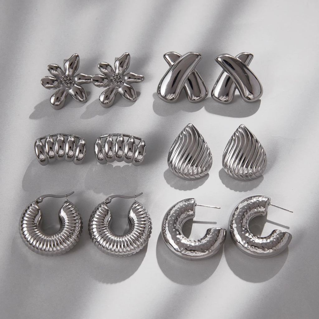 Striped Hollow Earrings Texture C
