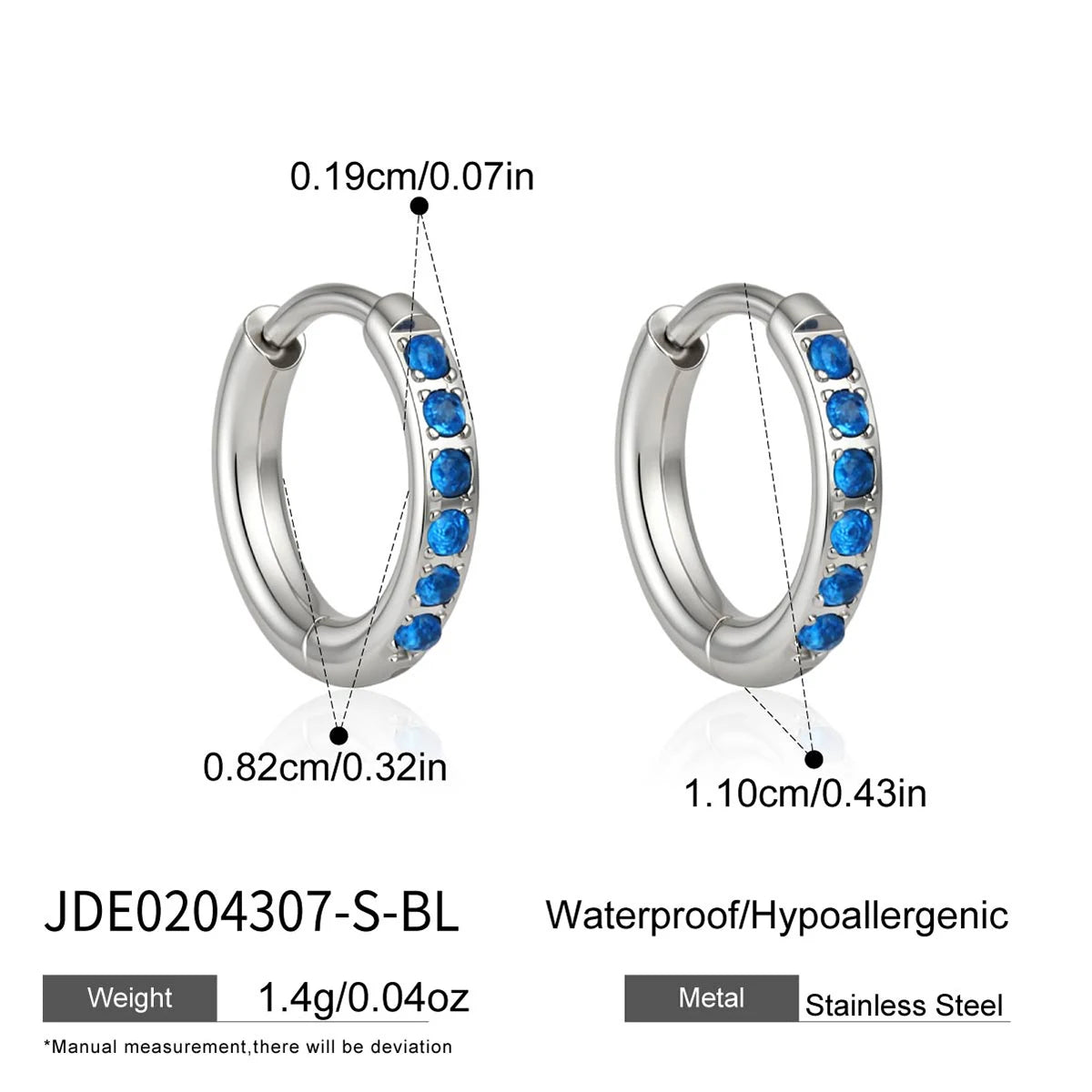 KIKA Delicate Zircon Earrings  PVD Plated Stainless Steel 316L