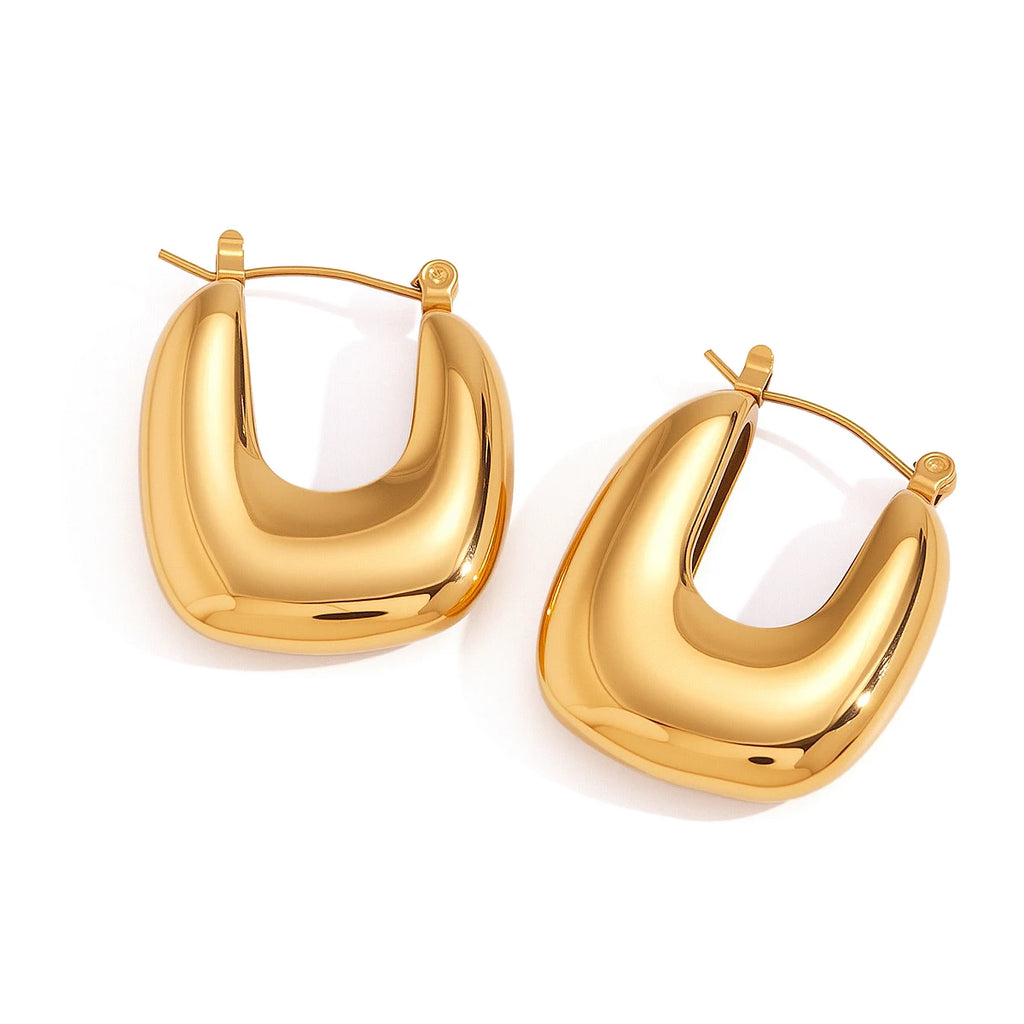 Classic Smooth Geometry U-Shaped Earrings