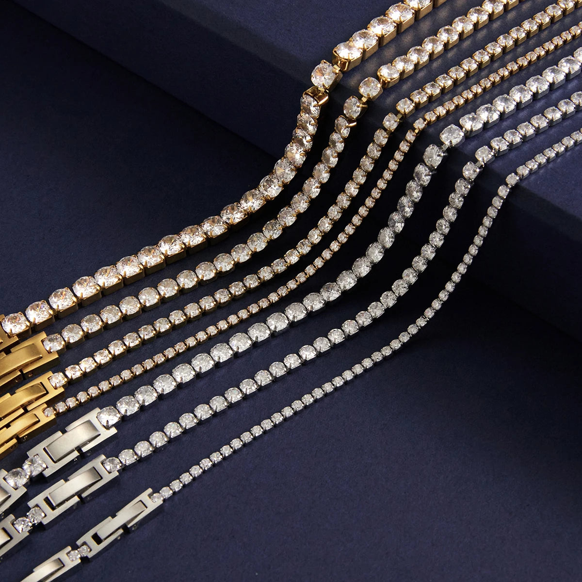 Classic White Round Zircon Tennis Ball Chain Bracelet