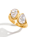 KIKA Classic MInimalist 18k Gold Color PVD Plated Droplet Shaped Large White Zircon Rings Waterproof  Stainless Steel 316L