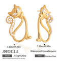 White Rhinestone Hollow Cat Shape Earrings