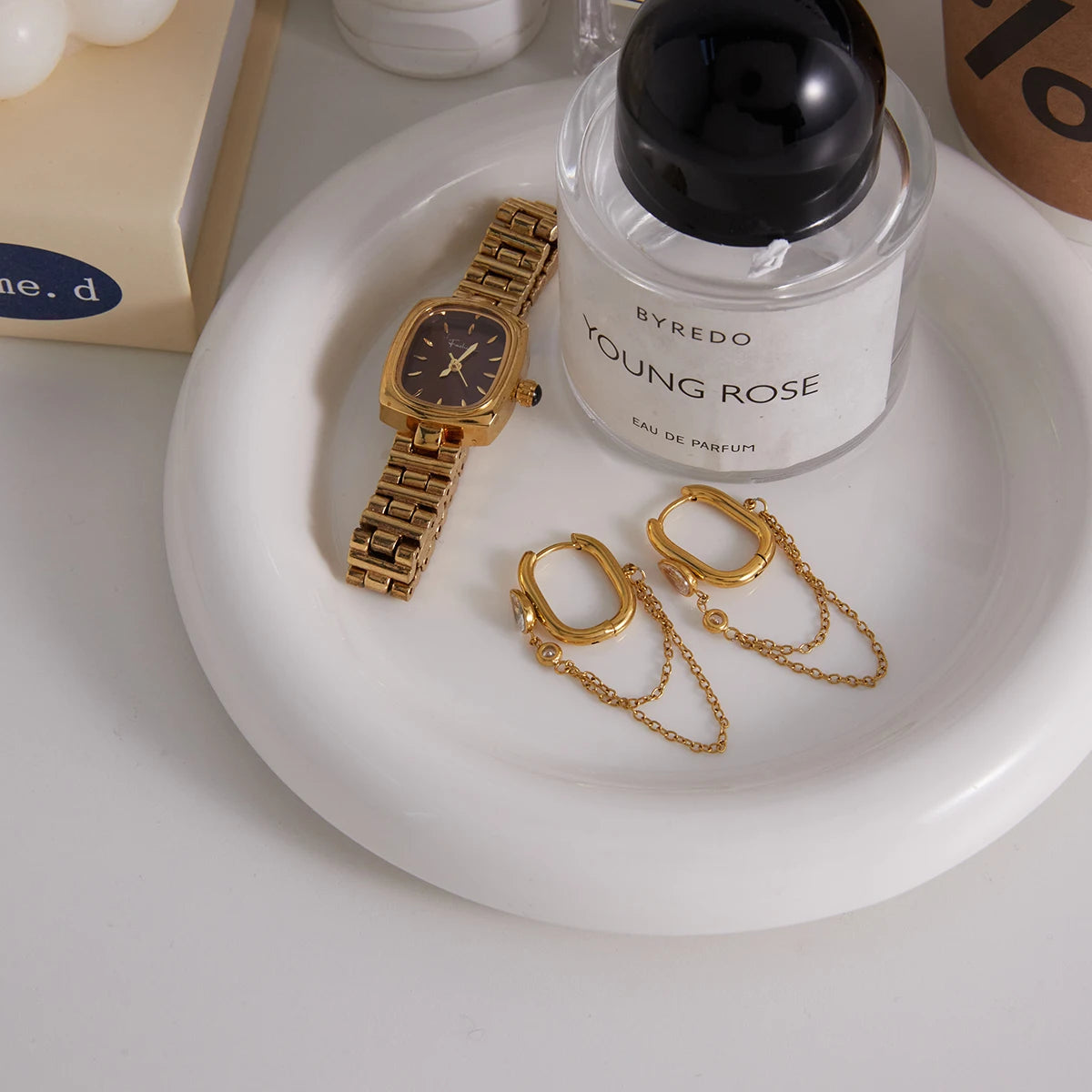 Zircon Earrings With Double Layer
