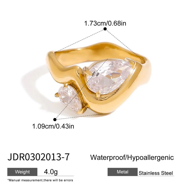 Kika Fashion Zircon Serpentine Bracelet Ring