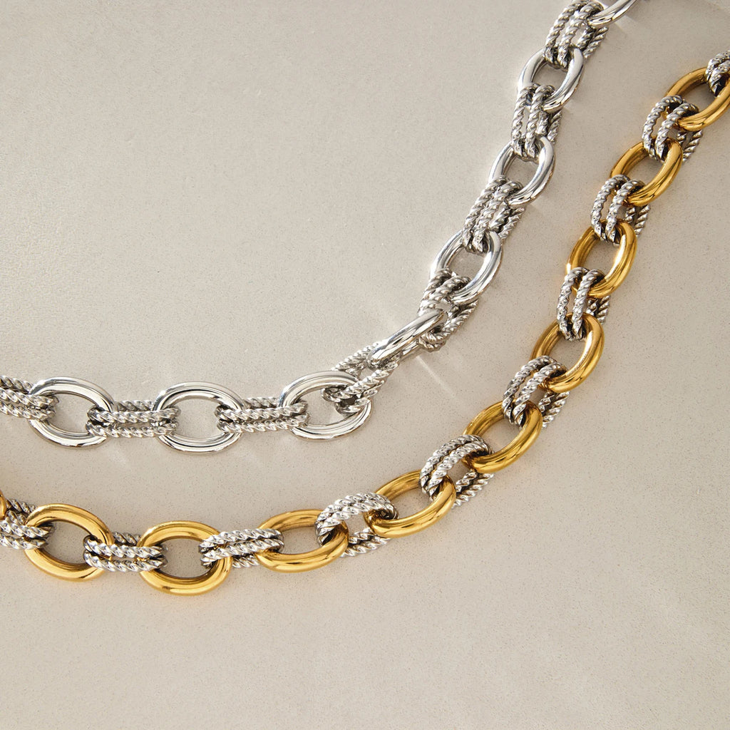 KIKA Classic Chunky Thick Chain Necklace For Women Men Minimalist 18K Gold PVD Plated Stainless Steel Necklace Fashion Jewelry