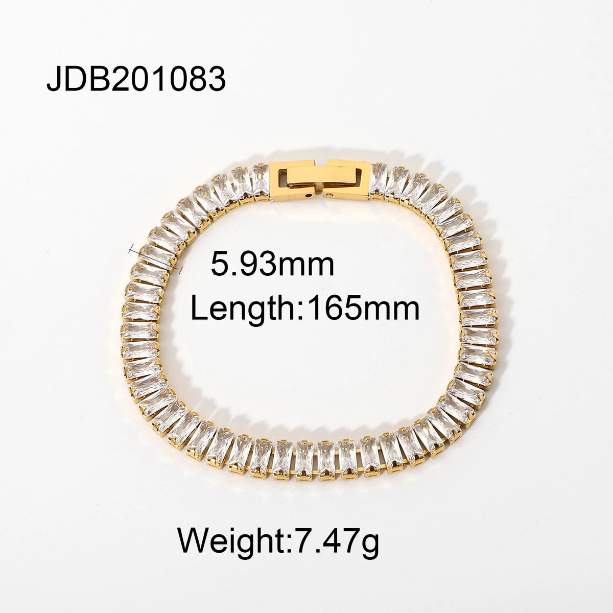 Maximalist Dipped With Cubic Zirconia Gemstones Stainless Steel Bracelet